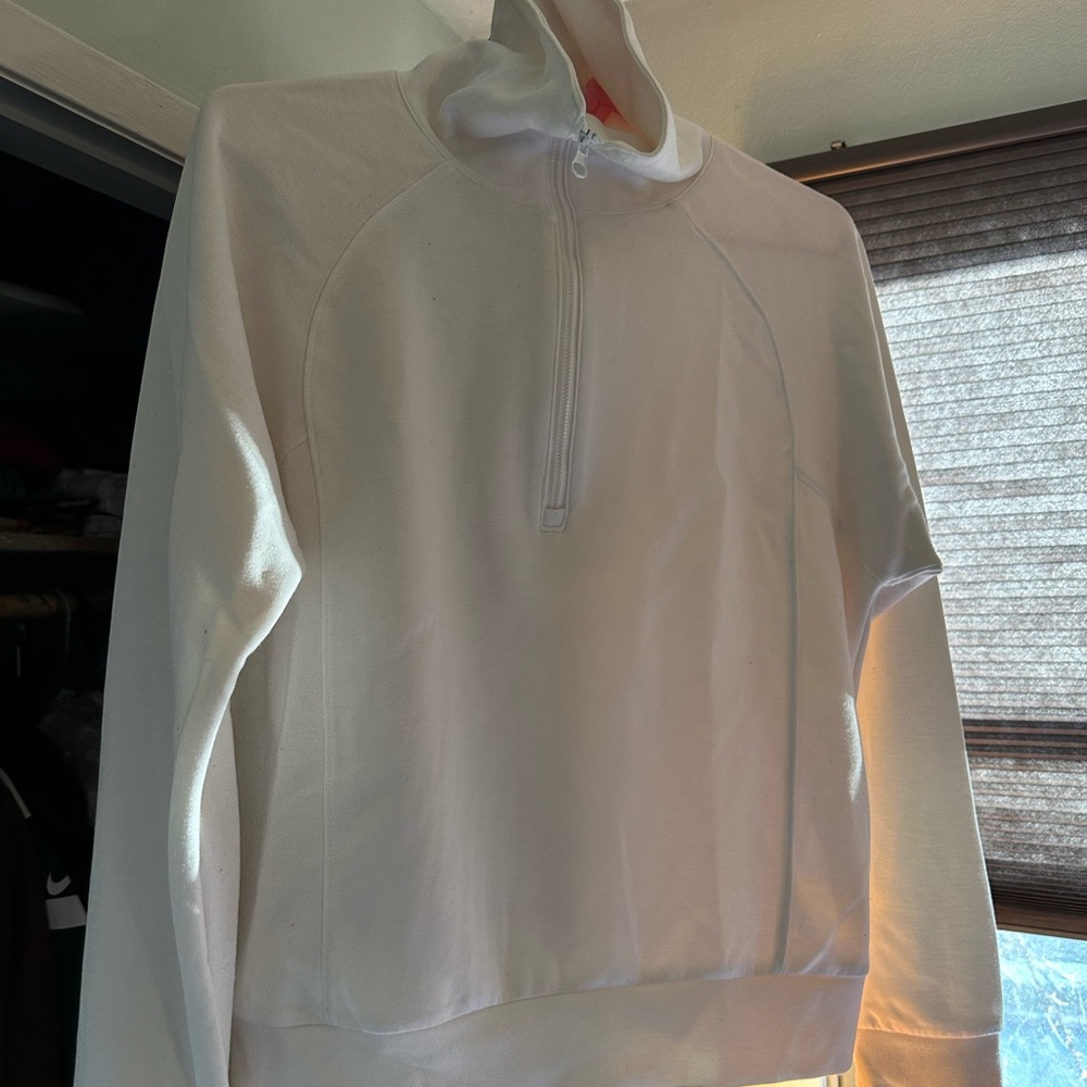 Women’s White Half-Zip Sweater